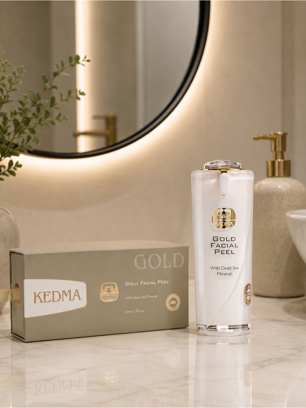 KEDMA Gold Facial Peel with Dead Sea Minerals – 1.35 fl oz / 40 ml